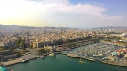 Barcelona - Vista su Portvell e La Rambla dall' aeri del port